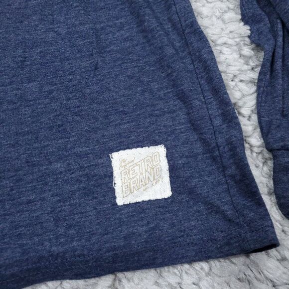 WVU Mountaineers Basketball Retro Brand College Long Sleeve Shirt Navy Large - Picture 3 of 9